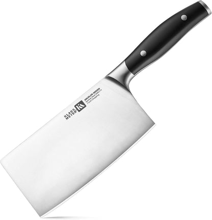Arcelor Cleaver Knife 7 Inch Meat Cleaver Knife- German Steel Butcher Knife with ABS Ergonomic Handle, Ultra Sharp and 3.7mm Thick Blade, for Home/Restaurant