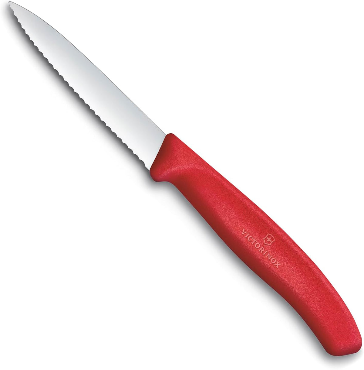Swiss Classic 3 In Wavy Edge Pointed Tip Paring Knife, Purple | Swiss made culinary tool with an ergonomic handle and pointed tip, dishwasher safe stainless steel for fruit prep