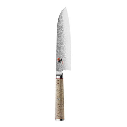 Miyabi Birchwood SG2 Japanese Kiritsuke Knife, 9.5-inch, All Purpose Kitchen Knife, Karelian Birch Handle, 100-layer flower Damascus pattern, Handcrafted in Seki, Japan
