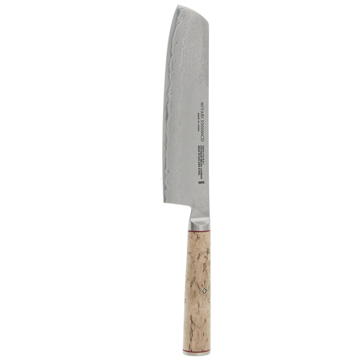 Miyabi Birchwood SG2 Japanese Kiritsuke Knife, 9.5-inch, All Purpose Kitchen Knife, Karelian Birch Handle, 100-layer flower Damascus pattern, Handcrafted in Seki, Japan