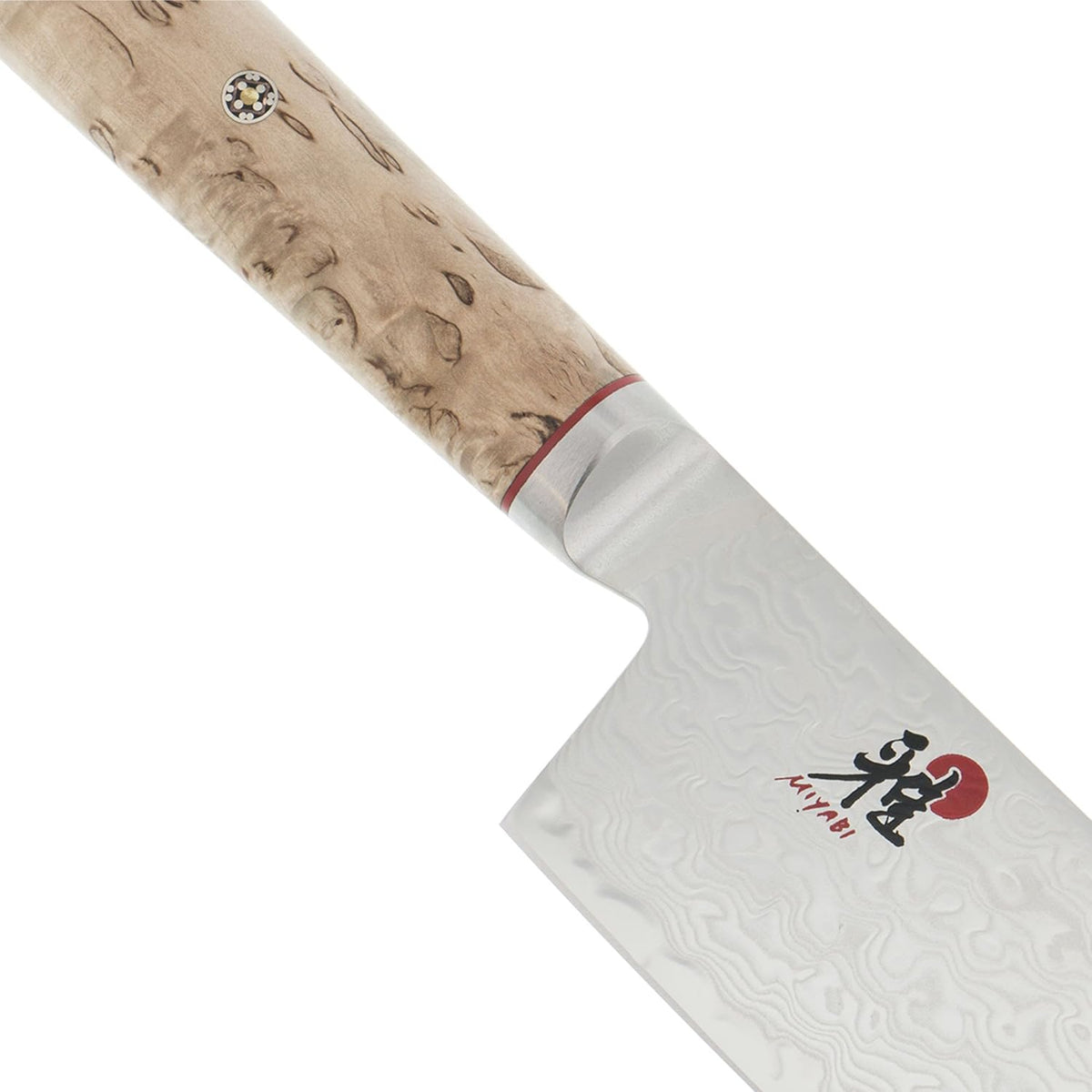 Miyabi Birchwood SG2 Japanese Kiritsuke Knife, 9.5-inch, All Purpose Kitchen Knife, Karelian Birch Handle, 100-layer flower Damascus pattern, Handcrafted in Seki, Japan