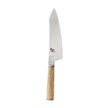 Miyabi Birchwood SG2 Japanese Kiritsuke Knife, 9.5-inch, All Purpose Kitchen Knife, Karelian Birch Handle, 100-layer flower Damascus pattern, Handcrafted in Seki, Japan