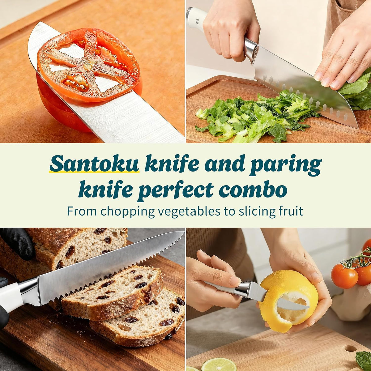 Knife Set, 15 Piece Premium Kitchen Knife Block Set, Razor-Sharp, High Carbon Stainless Steel Chef Knife, Ergonomic Forged Triple Rivet Handle, Black Sharp Knife Set for Kitchen, Dishwasher Safe