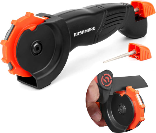 6-in-1 Garden Tool & Knife Sharpener – Carbide & Ceramic Blades for Pruners, Scissors, Axes, Machetes, Hedge Shears & Lawn Mower Blades – Repairs, Hones & Maintains Edges