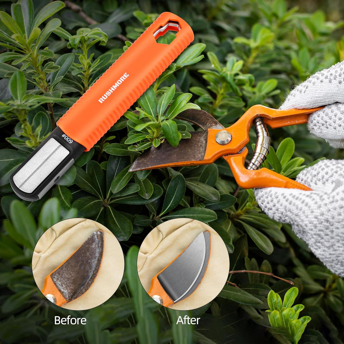 6-in-1 Garden Tool & Knife Sharpener – Carbide & Ceramic Blades for Pruners, Scissors, Axes, Machetes, Hedge Shears & Lawn Mower Blades – Repairs, Hones & Maintains Edges
