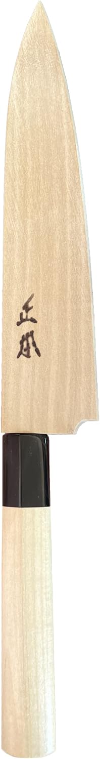 SW Japanese Petty Knife with Sheath 6.5" (165mm) Made in JAPAN, Professional Kitchen Utility Knife for Fruit and Vegetable, Ultra Sharp Swedish Stainless Steel Blade, Wood Wa Handle