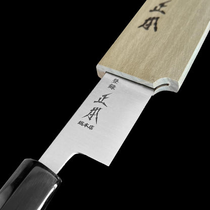 SW Japanese Petty Knife with Sheath 6.5" (165mm) Made in JAPAN, Professional Kitchen Utility Knife for Fruit and Vegetable, Ultra Sharp Swedish Stainless Steel Blade, Wood Wa Handle