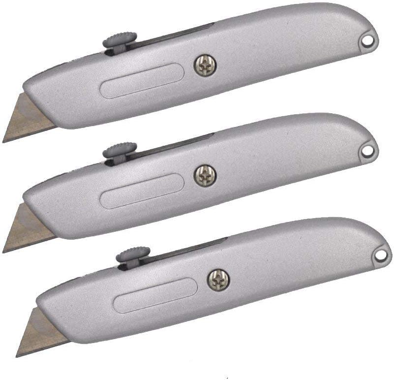 ® Heavy Duty Box Cutter Retractable Blade Metal Utility Knife (Pack of 1)