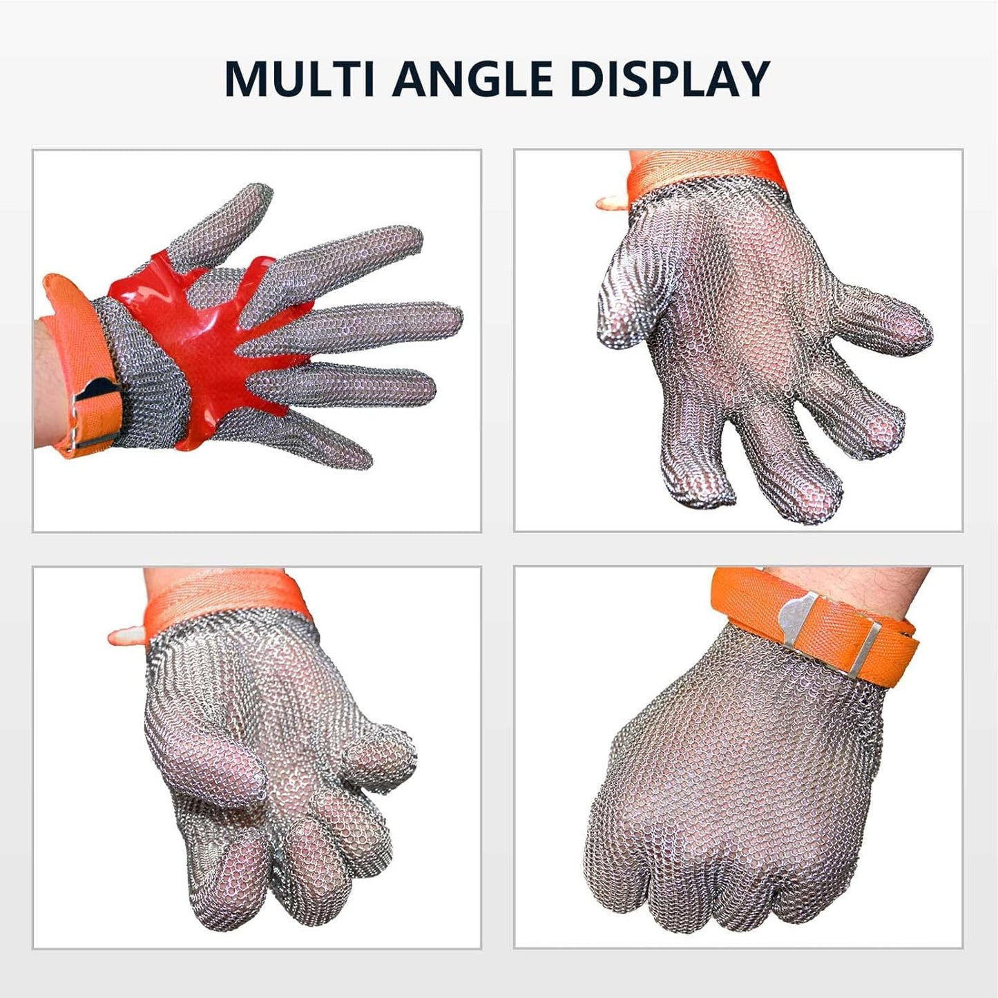 A9 Chainmail Glove, Cut Resistant Stainless Steel Butcher Glove for Cutting Meat & Fish Filleting