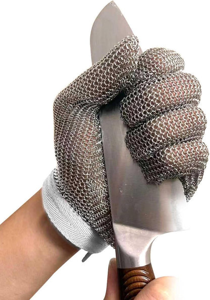 A9 Chainmail Glove, Cut Resistant Stainless Steel Butcher Glove for Cutting Meat & Fish Filleting