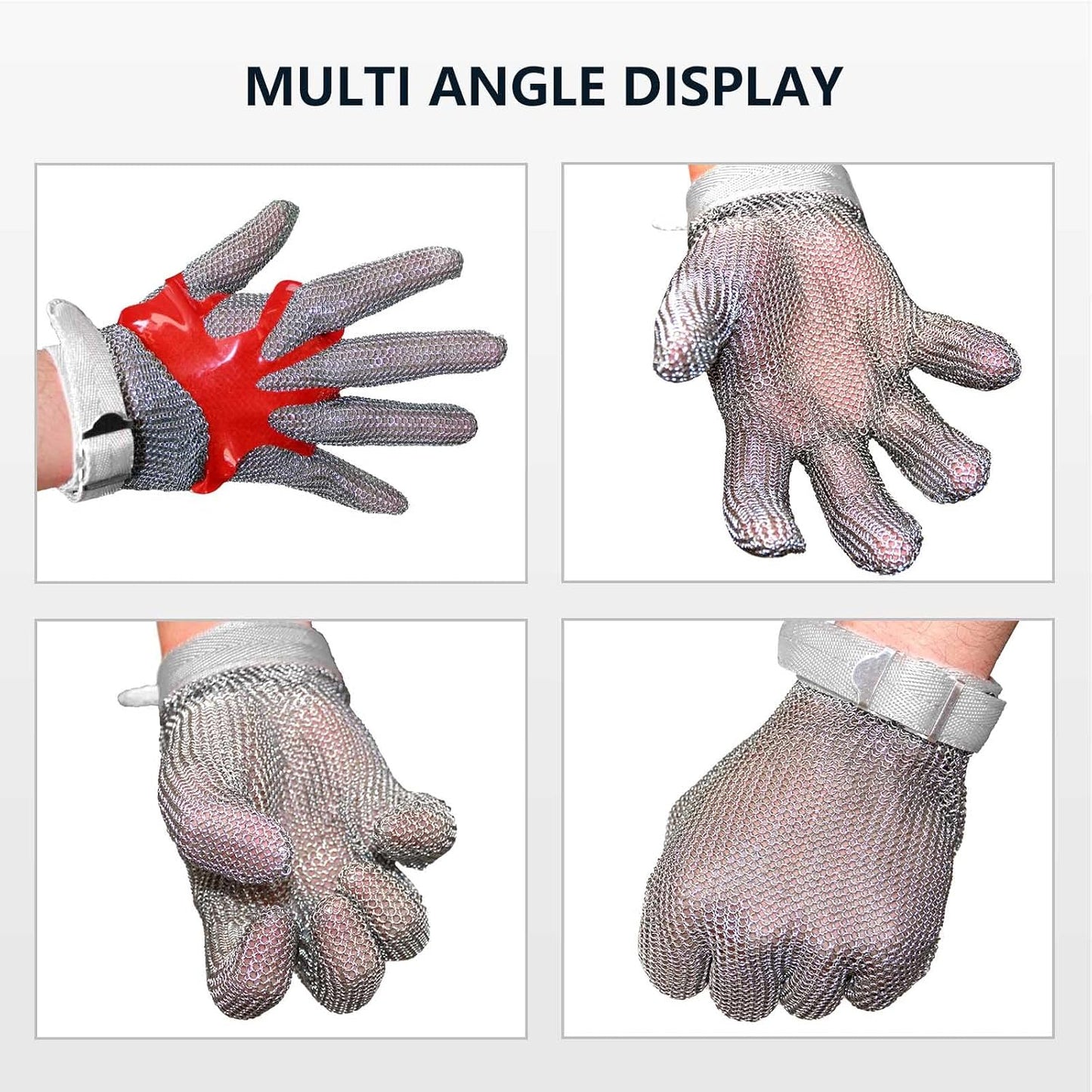 A9 Chainmail Glove, Cut Resistant Stainless Steel Butcher Glove for Cutting Meat & Fish Filleting