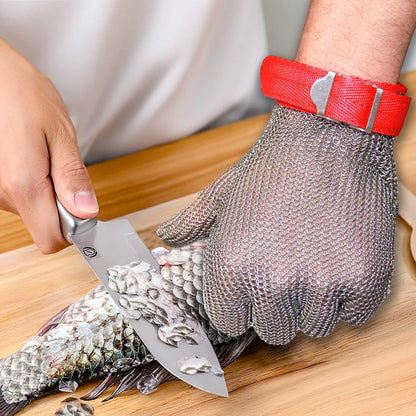 A9 Chainmail Glove, Cut Resistant Stainless Steel Butcher Glove for Cutting Meat & Fish Filleting