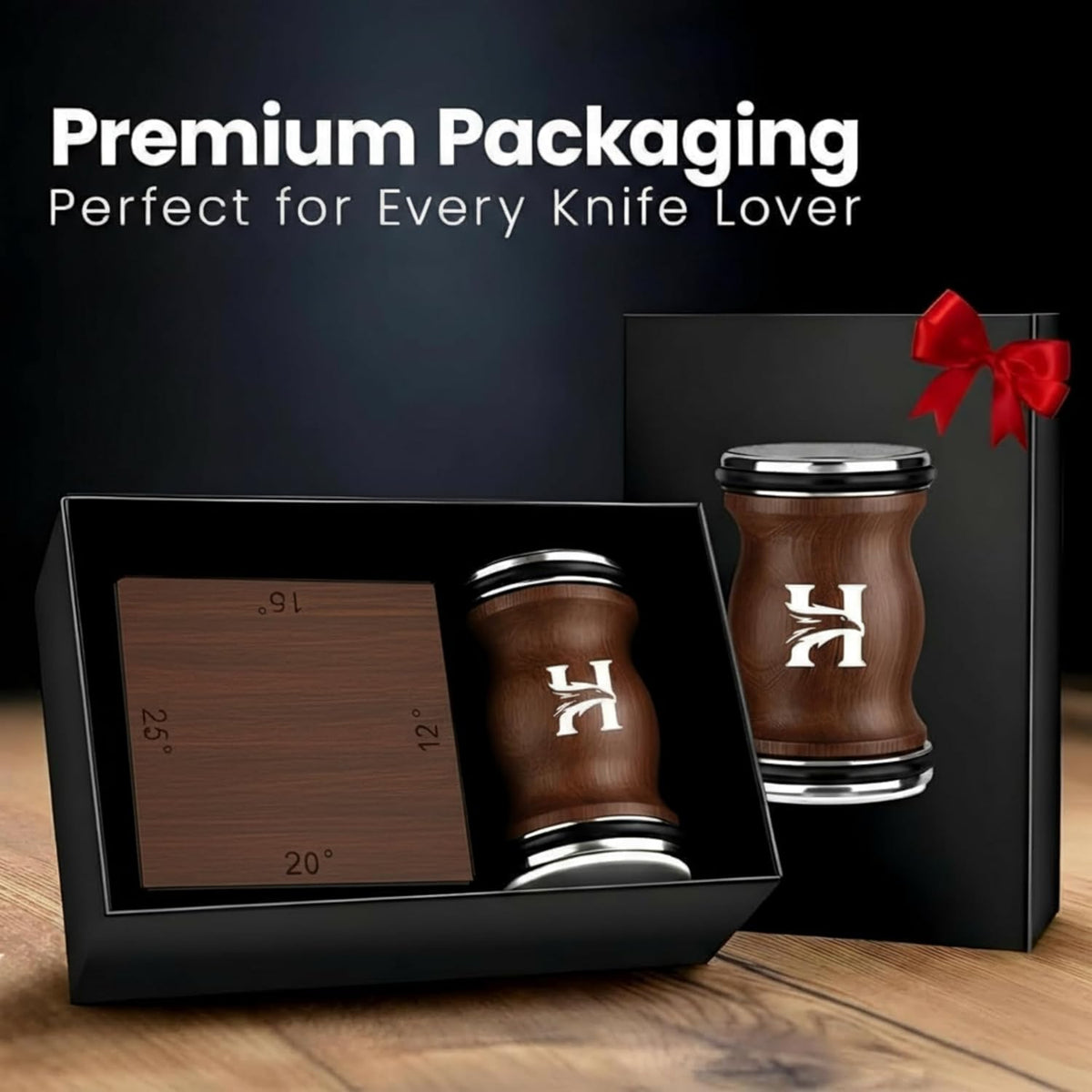 High Carbon Stainless Steel Rolling Knife Sharpener with 400, 1000 & 3000 Replacement Discs - Blunt Knife Sharpening Kit with 15 and 20 Degree Sharpening for Kitchen & Chef's Knives