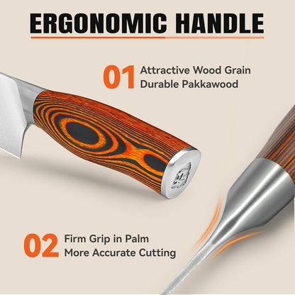 Bread Knife, 9 inch Sharp Serrated Slicing Knife for Homemade Sourdough Bread, High Carbon German Steel, Ergonomic Handle, Gift Box Included