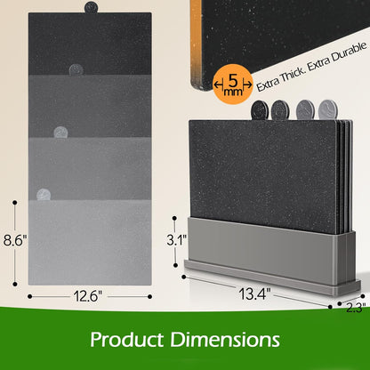 Cutting Boards for Kitchen, Plastic Cutting Boards with Stand