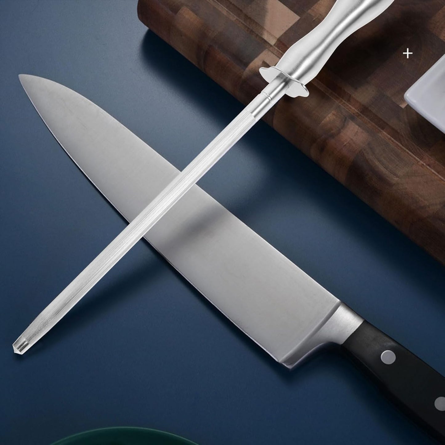 12.20 Inch Stainless Steel Handheld Cutter Sharpener Rod for Kitchen Knives Scissors and Household Tools Multifunctional Knife Honing Stick