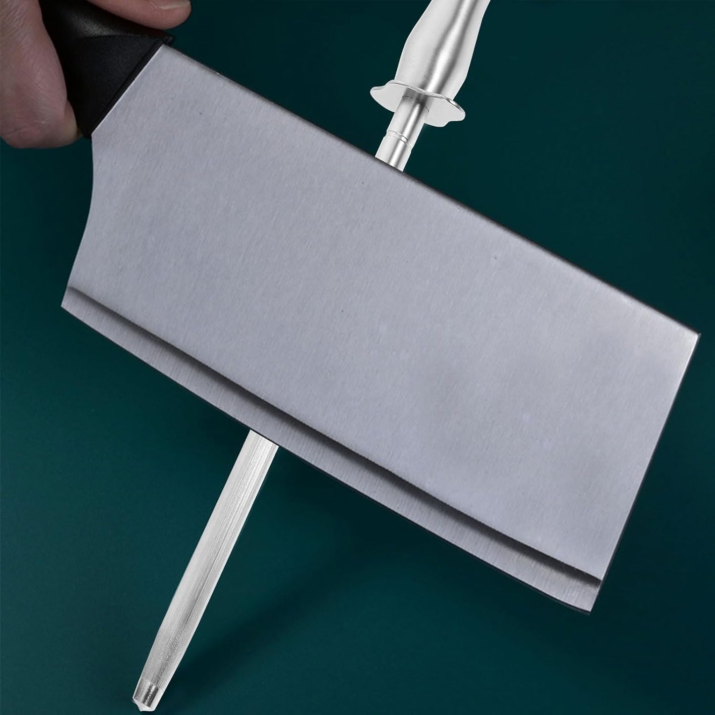 12.20 Inch Stainless Steel Handheld Cutter Sharpener Rod for Kitchen Knives Scissors and Household Tools Multifunctional Knife Honing Stick