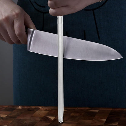 12.20 Inch Stainless Steel Handheld Cutter Sharpener Rod for Kitchen Knives Scissors and Household Tools Multifunctional Knife Honing Stick