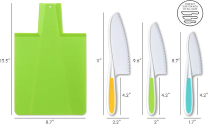 TOVLA JR. Premium Montessori Kid-Safe Knife & Cutting Board Set – Real Kitchen Tools for Toddlers & Young Kids Learning to Cook, Safe & Easy for Begin...