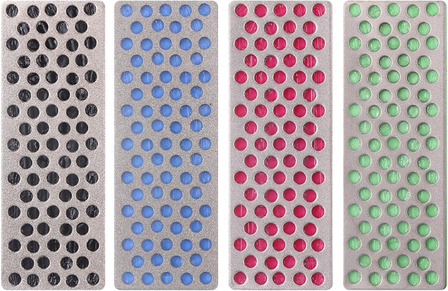4pcs Mini Knife Sharpening Stones Whetstone Set 240/360/500/1000 Grits Diamond Sharpener Portable Hand Sharpen Tools for Knives Scissors