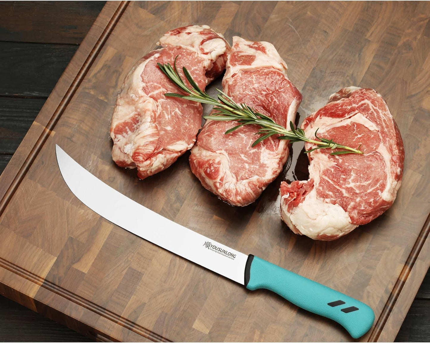 Cimeter Butcher Knife - 10" (255mm) Curved Blade - Premium High-carbon Molybdenum Steel - Ergonomic Non-slip Handle