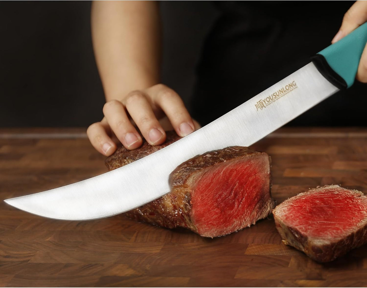 Cimeter Butcher Knife - 10" (255mm) Curved Blade - Premium High-carbon Molybdenum Steel - Ergonomic Non-slip Handle