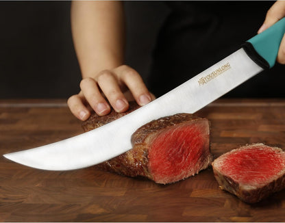 Cimeter Butcher Knife - 10" (255mm) Curved Blade - Premium High-carbon Molybdenum Steel - Ergonomic Non-slip Handle