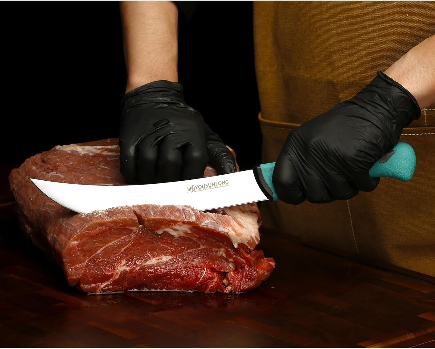Cimeter Butcher Knife - 10" (255mm) Curved Blade - Premium High-carbon Molybdenum Steel - Ergonomic Non-slip Handle