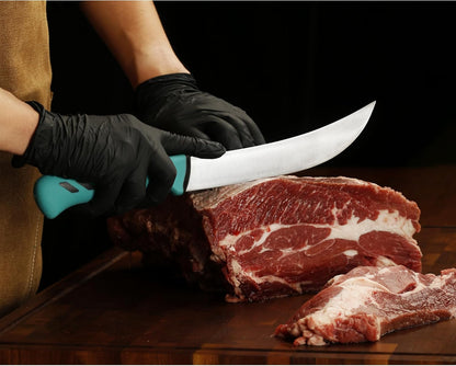 Cimeter Butcher Knife - 10" (255mm) Curved Blade - Premium High-carbon Molybdenum Steel - Ergonomic Non-slip Handle