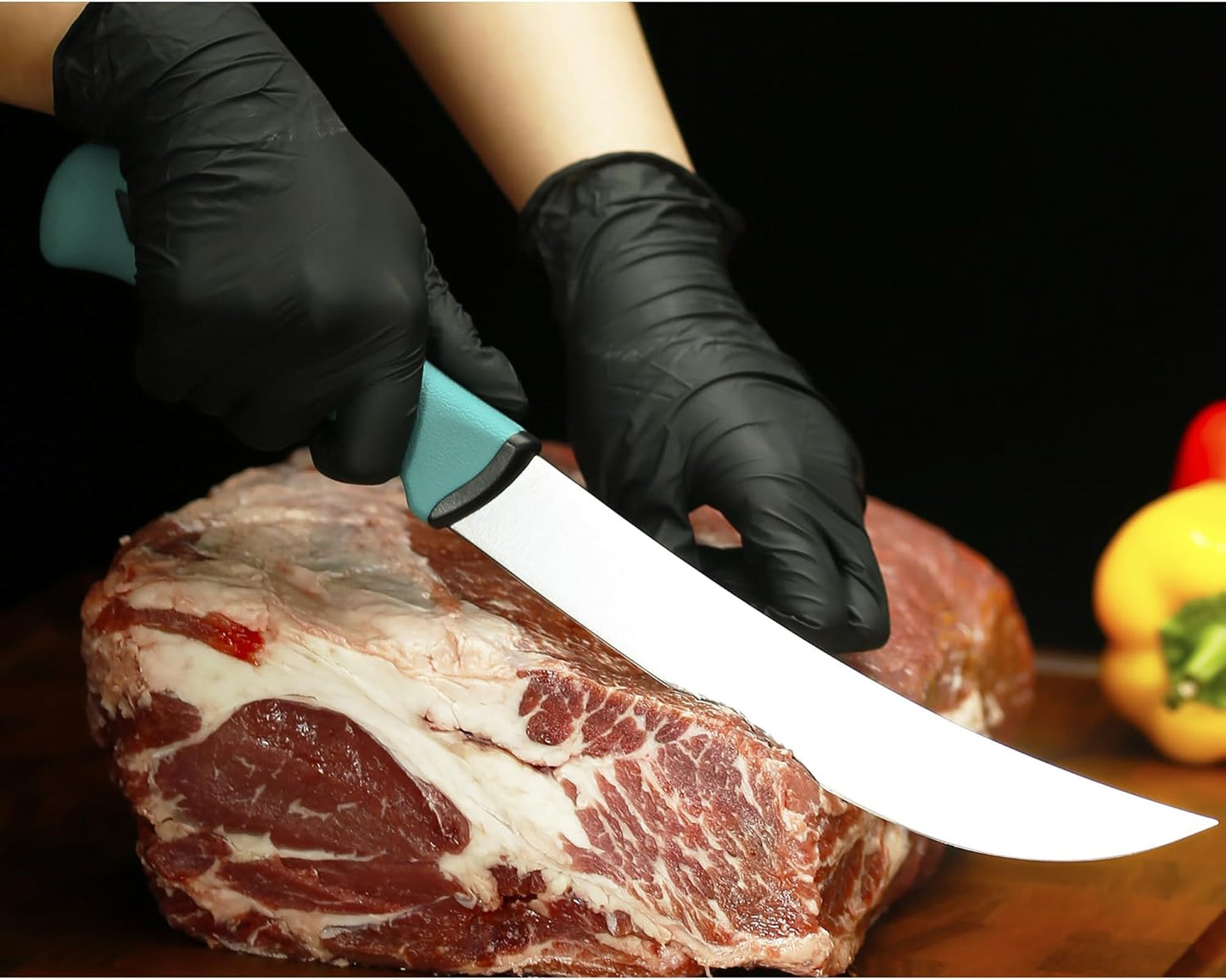 Cimeter Butcher Knife - 10" (255mm) Curved Blade - Premium High-carbon Molybdenum Steel - Ergonomic Non-slip Handle