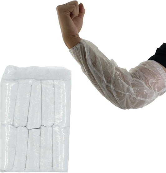 Disposable Arm Sleeves Covers, 100pcs Waterproof PE Oversleeves Covers