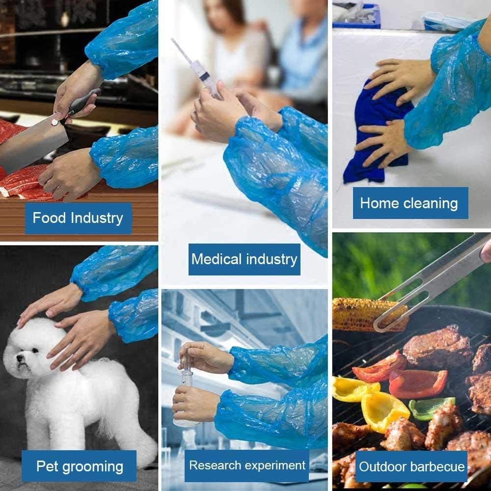 Disposable Arm Sleeves Covers, 100pcs Waterproof PE Oversleeves Covers