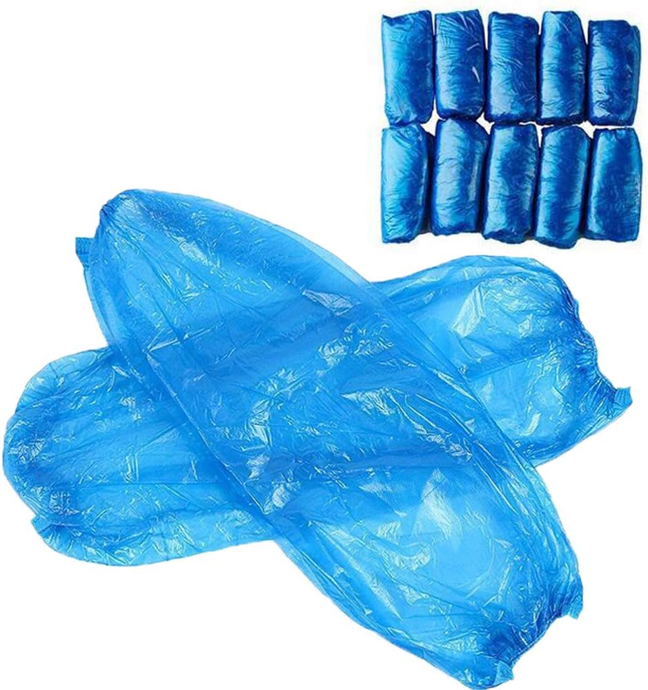 Disposable Arm Sleeves Covers, 100pcs Waterproof PE Oversleeves Covers