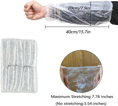 Disposable Arm Sleeves Covers, 100pcs Waterproof PE Oversleeves Covers