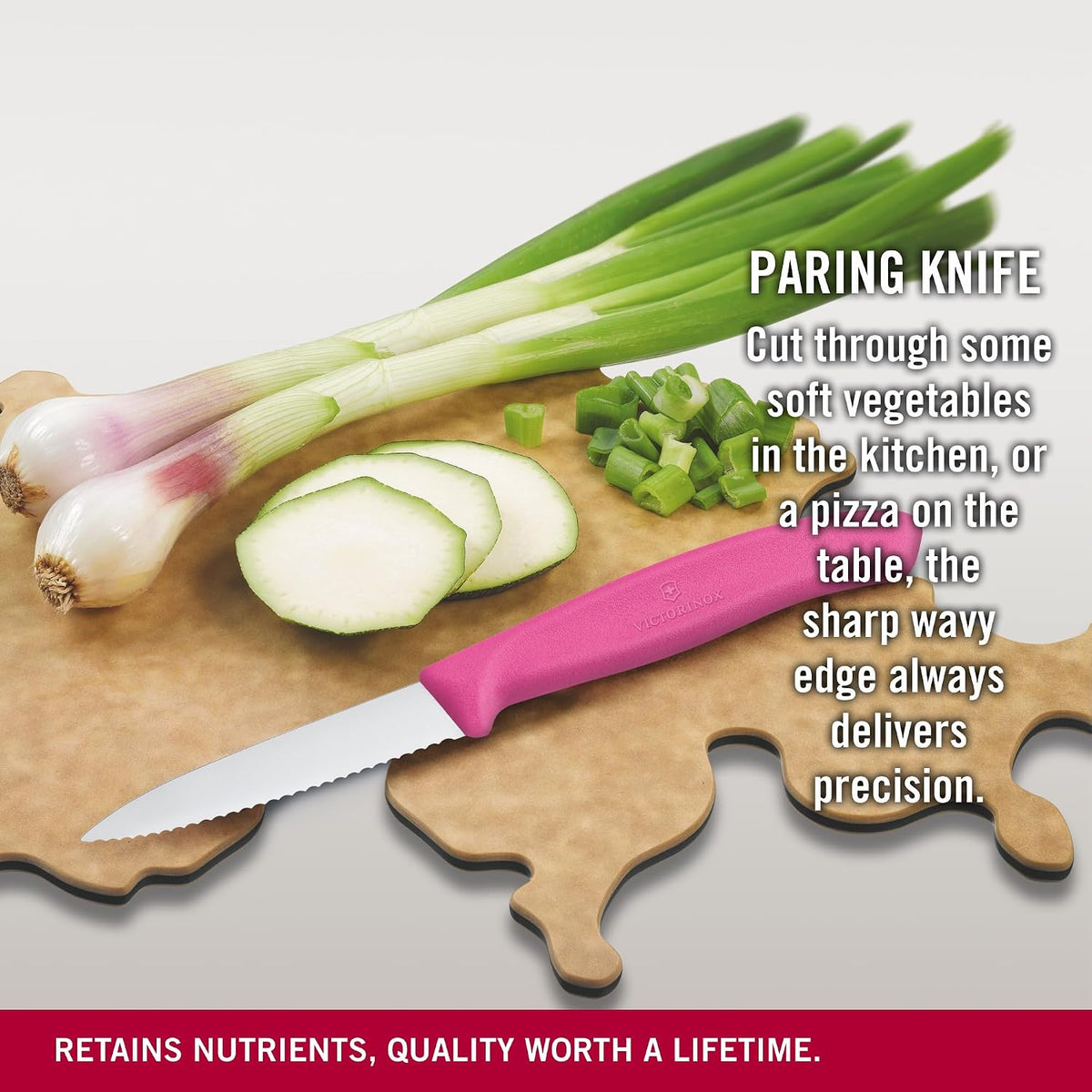 6.7636.L115 Swiss Classic Paring Knife for Cutting and Preparing Fruit and Vegetables Serrated Blade in Pink, 3.1 inches