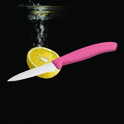 6.7636.L115 Swiss Classic Paring Knife for Cutting and Preparing Fruit and Vegetables Serrated Blade in Pink, 3.1 inches