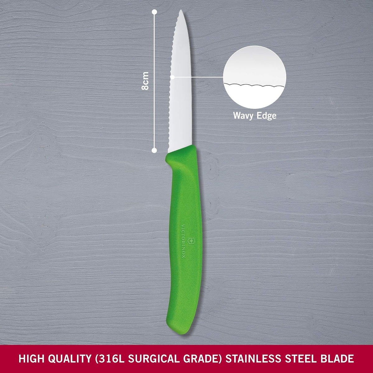 6.7636.L115 Swiss Classic Paring Knife for Cutting and Preparing Fruit and Vegetables Serrated Blade in Pink, 3.1 inches