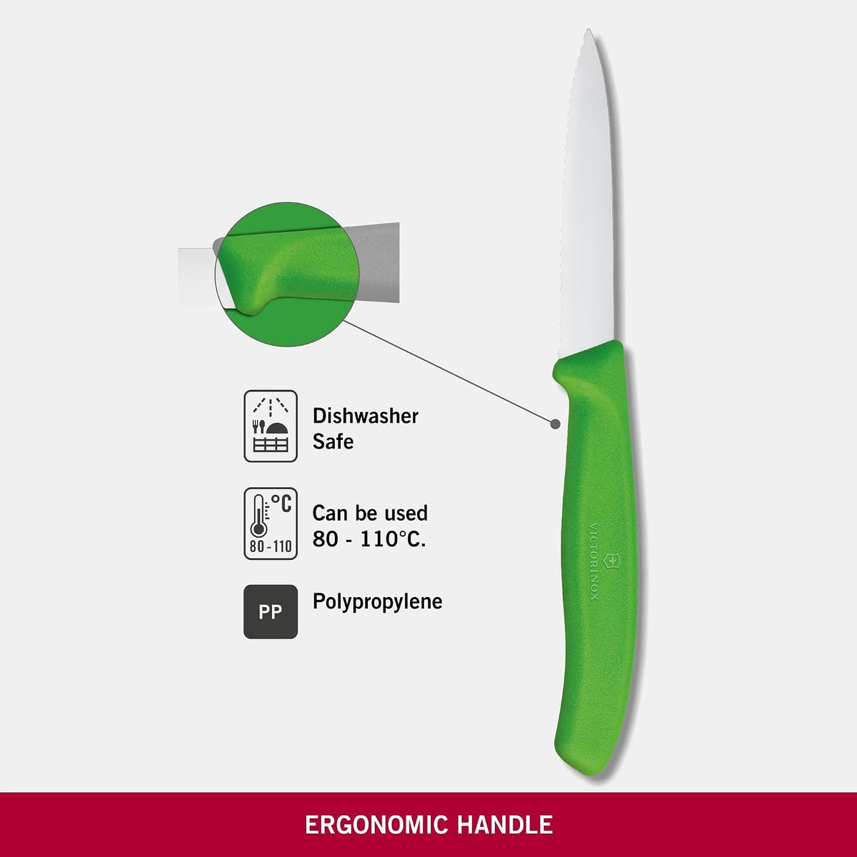 6.7636.L115 Swiss Classic Paring Knife for Cutting and Preparing Fruit and Vegetables Serrated Blade in Pink, 3.1 inches