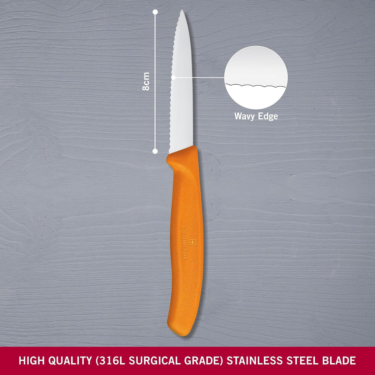 6.7636.L115 Swiss Classic Paring Knife for Cutting and Preparing Fruit and Vegetables Serrated Blade in Pink, 3.1 inches