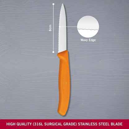6.7636.L115 Swiss Classic Paring Knife for Cutting and Preparing Fruit and Vegetables Serrated Blade in Pink, 3.1 inches