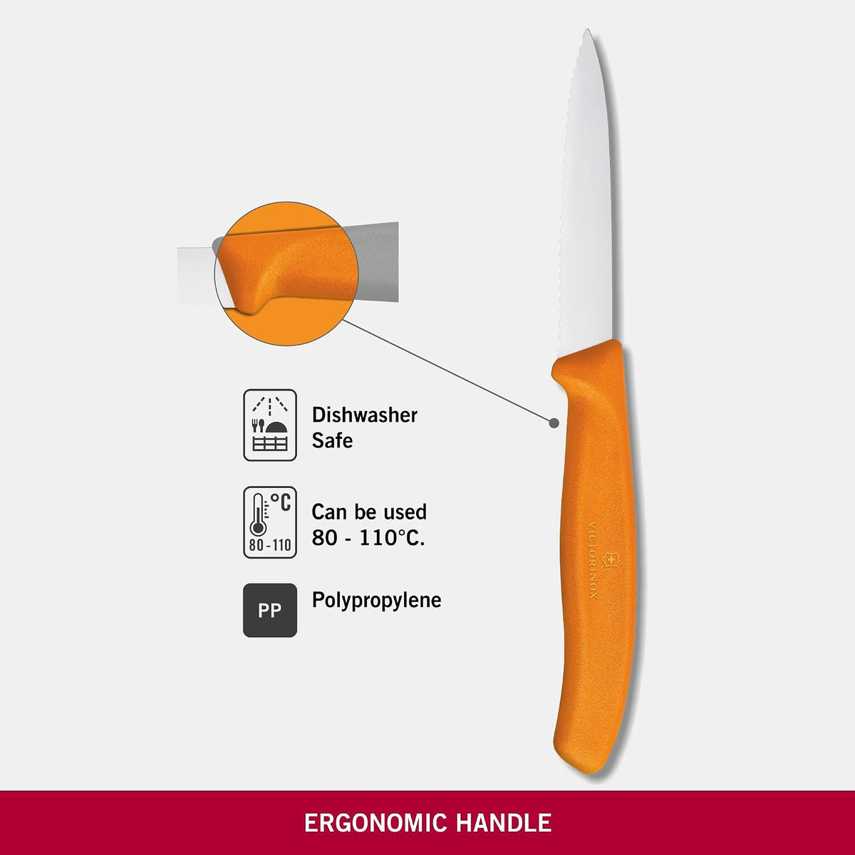 6.7636.L115 Swiss Classic Paring Knife for Cutting and Preparing Fruit and Vegetables Serrated Blade in Pink, 3.1 inches