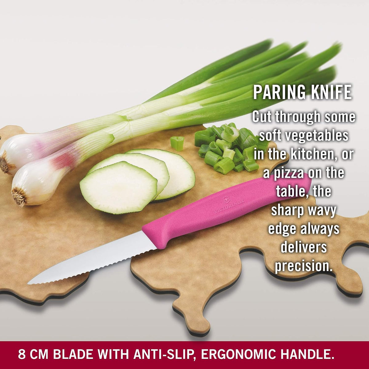 6.7636.L115 Swiss Classic Paring Knife for Cutting and Preparing Fruit and Vegetables Serrated Blade in Pink, 3.1 inches
