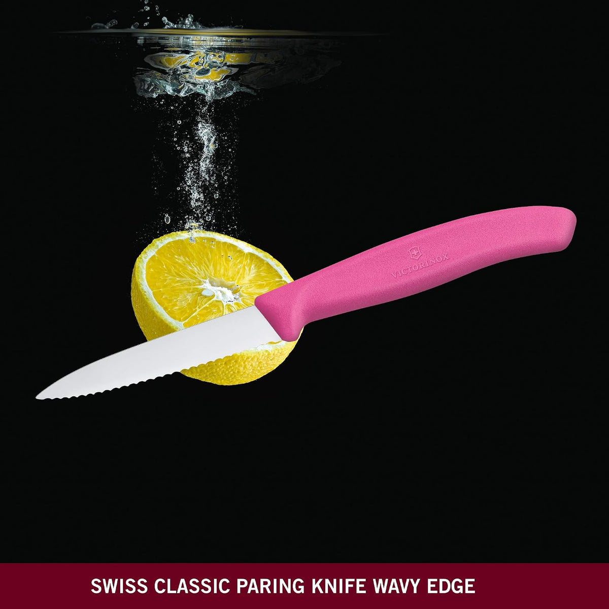 6.7636.L115 Swiss Classic Paring Knife for Cutting and Preparing Fruit and Vegetables Serrated Blade in Pink, 3.1 inches