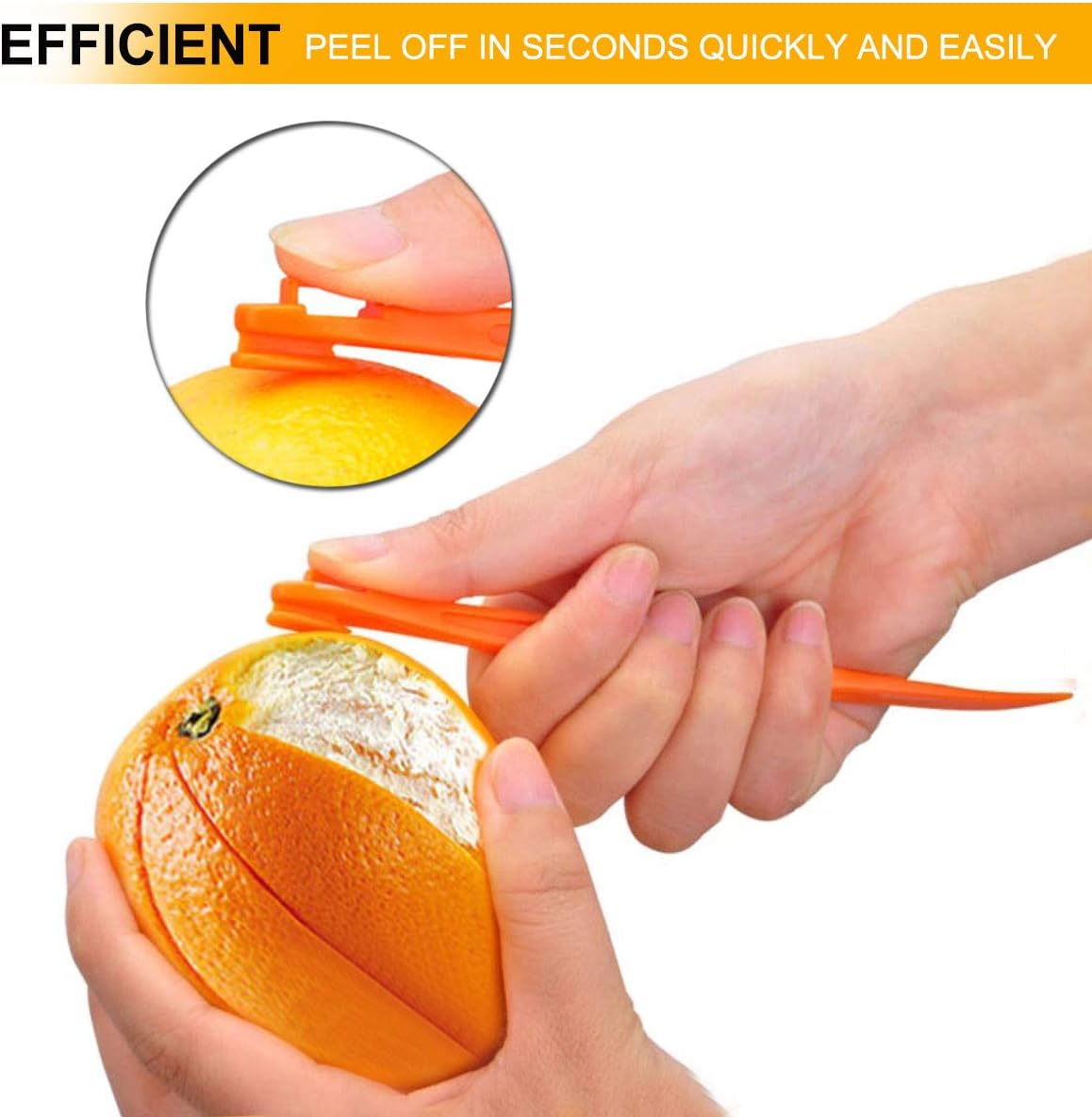 Orange Peeler Citrus Peel Cutter - Plastic Fruit Slicer Lemon Opener Remover - Fruit & Vegetable Tools - Kitchen Accessories Cooking Knife Gadget - Green, 2 Pack