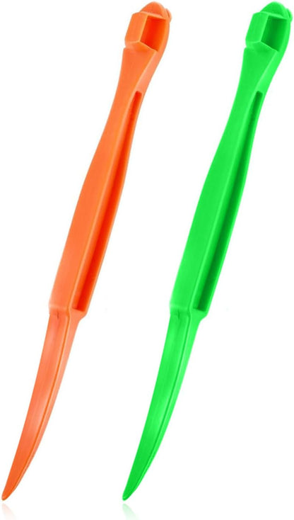 Orange Peeler Citrus Peel Cutter - Plastic Fruit Slicer Lemon Opener Remover - Fruit & Vegetable Tools - Kitchen Accessories Cooking Knife Gadget - Green, 2 Pack