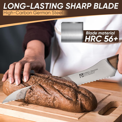 Bread Knife for Homemade Bread, Serrated Knife