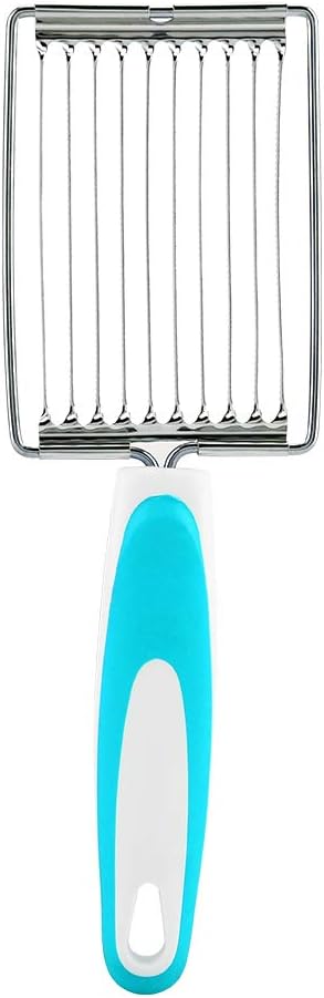 Luncheon Meat Cutter, Cheese & Potato Slicer, Stainless Cutter with Handle for Egg Ham Fruit Tomato, Cutting Evenly Thick, Food Cutting Tool for Kitchen (Blue)