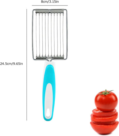 Luncheon Meat Cutter, Cheese & Potato Slicer, Stainless Cutter with Handle for Egg Ham Fruit Tomato, Cutting Evenly Thick, Food Cutting Tool for Kitchen (Blue)