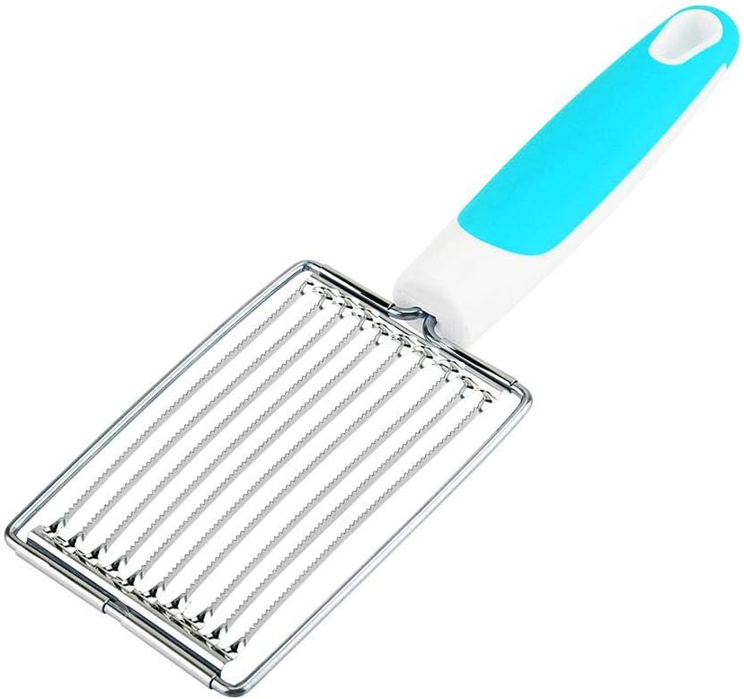 Luncheon Meat Cutter, Cheese & Potato Slicer, Stainless Cutter with Handle for Egg Ham Fruit Tomato, Cutting Evenly Thick, Food Cutting Tool for Kitchen (Blue)