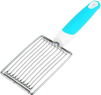 Luncheon Meat Cutter, Cheese & Potato Slicer, Stainless Cutter with Handle for Egg Ham Fruit Tomato, Cutting Evenly Thick, Food Cutting Tool for Kitchen (Blue)